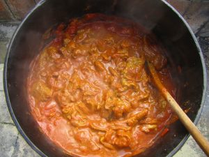 Lamb Madras in Potjie over fire
