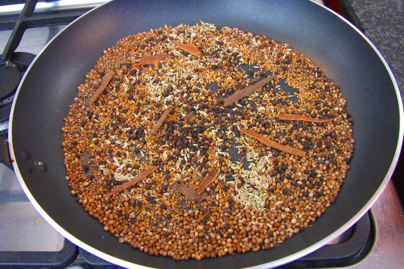 Frying the spices