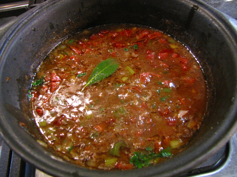 Chorizo and spices added to roux