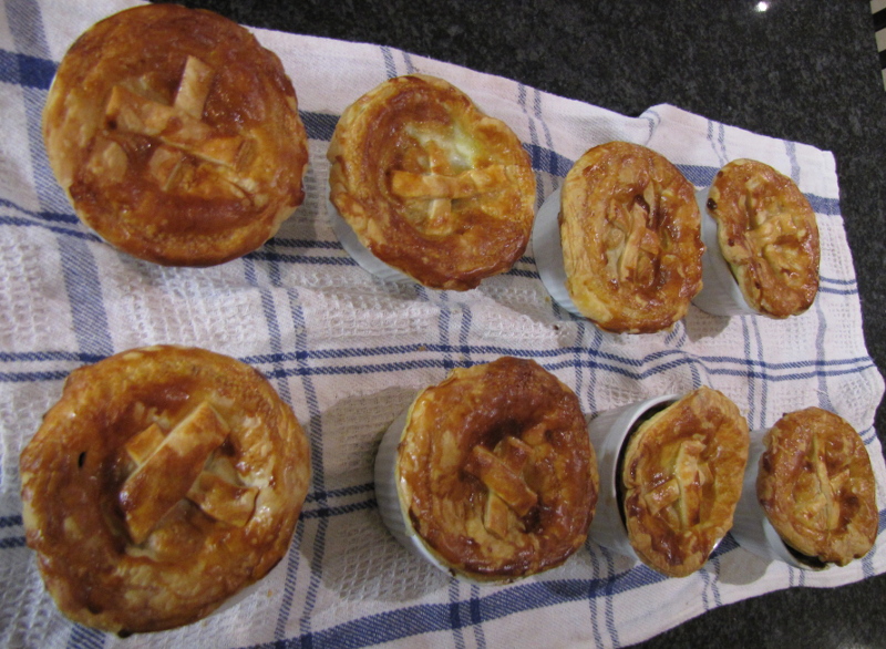 Pies freshly out of the oven