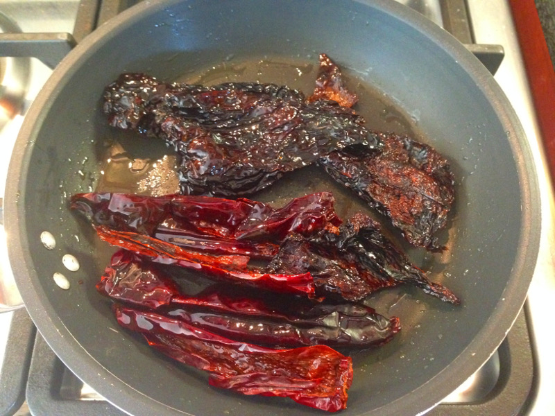 Frying chillies