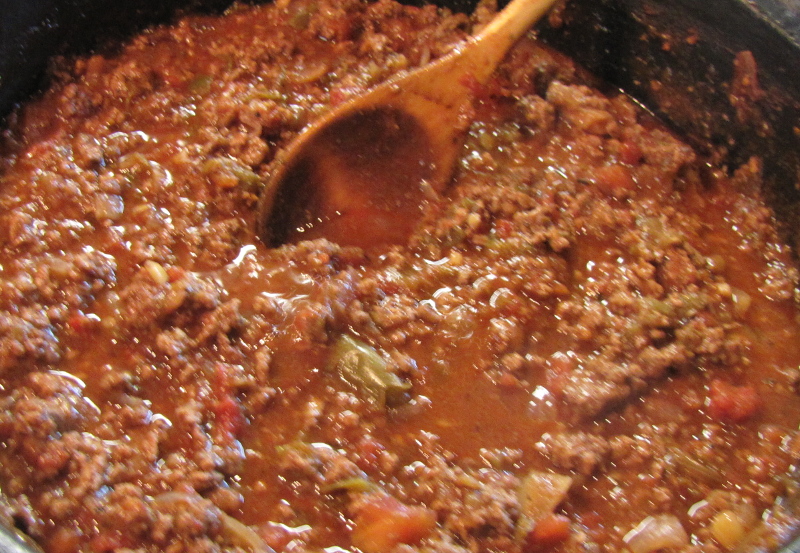 Bolognese sauce at the end