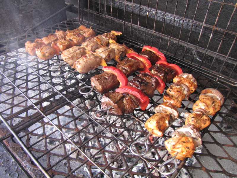 Sosaties on the grill
