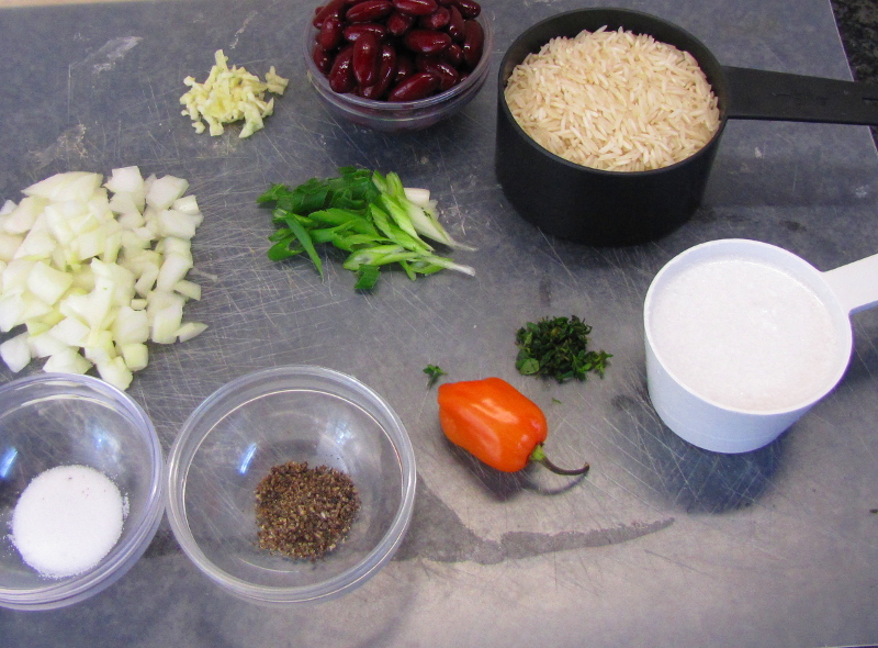 Rice and Peas Ingredients