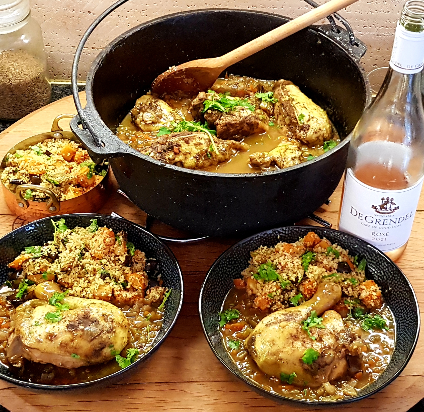 Ras el Hanout Chicken Potjie with Vegetable Couscous