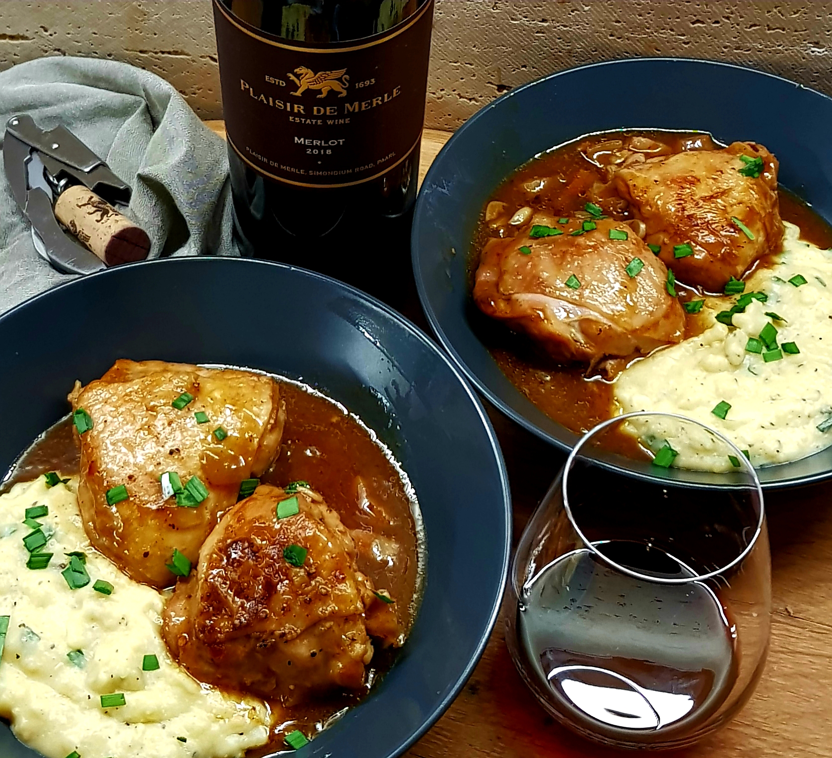 Bourbon and Maple Syrup Chicken with Creamy Mash